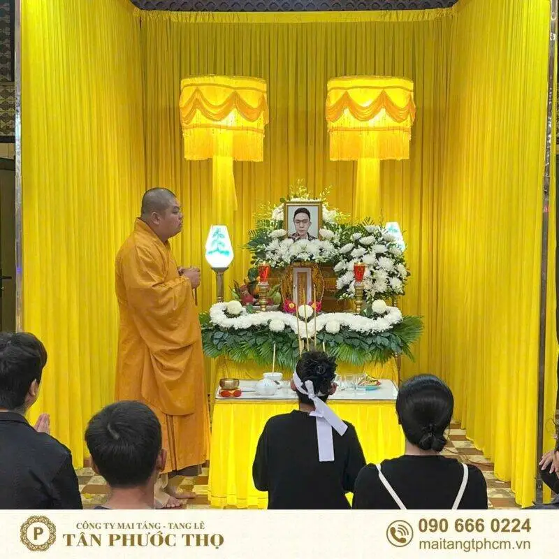trang trí linh đường gói hoả táng tiết kiệm phổ thông