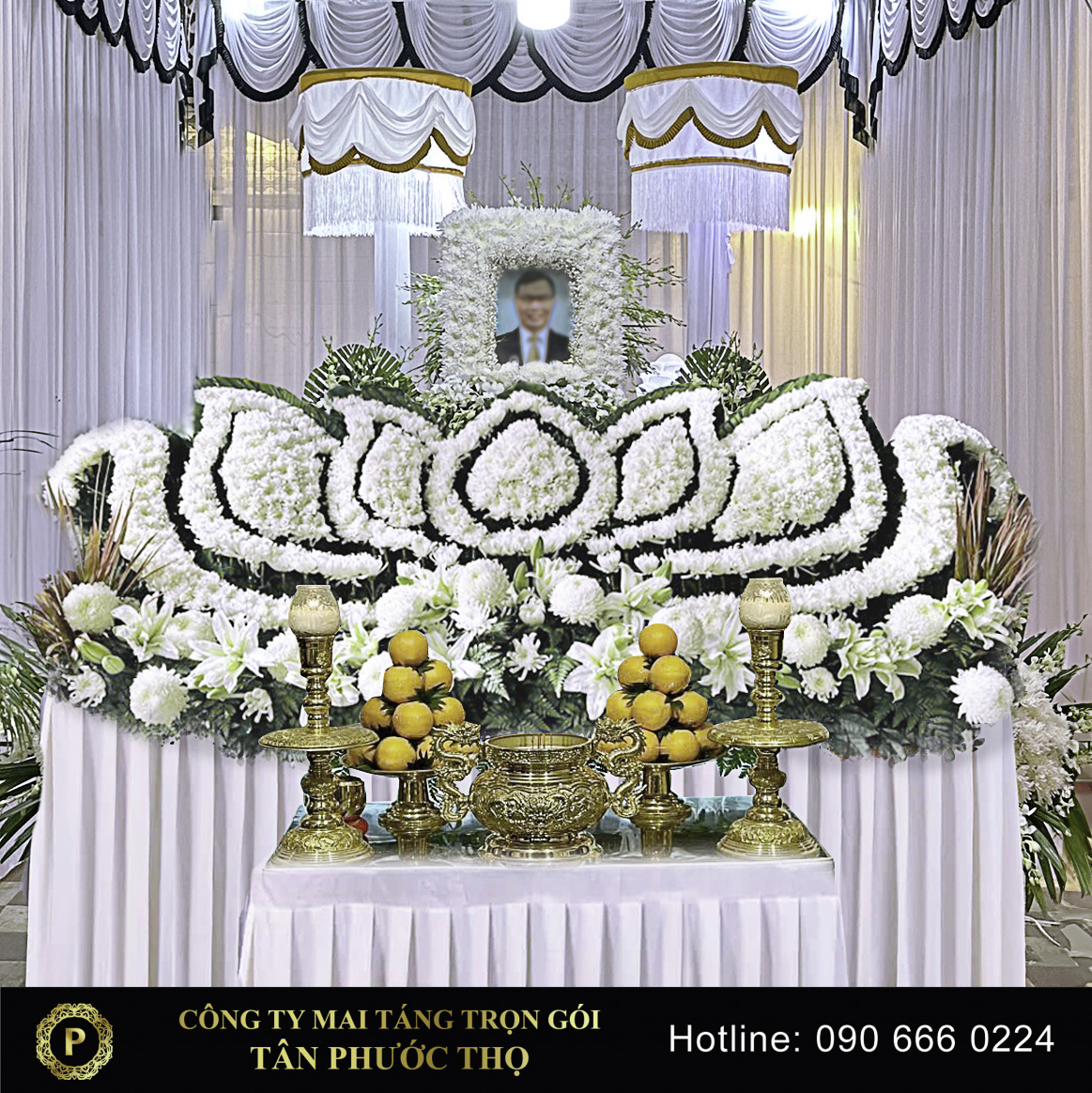 trang trí hoa tang lễ gói mai táng trang trọng tang lễ trang trọng
