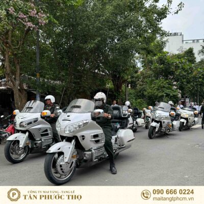 đoàn xe mô tô tang lễ trong gói tang lễ trọn gói và dịch vụ mai táng trọn gói