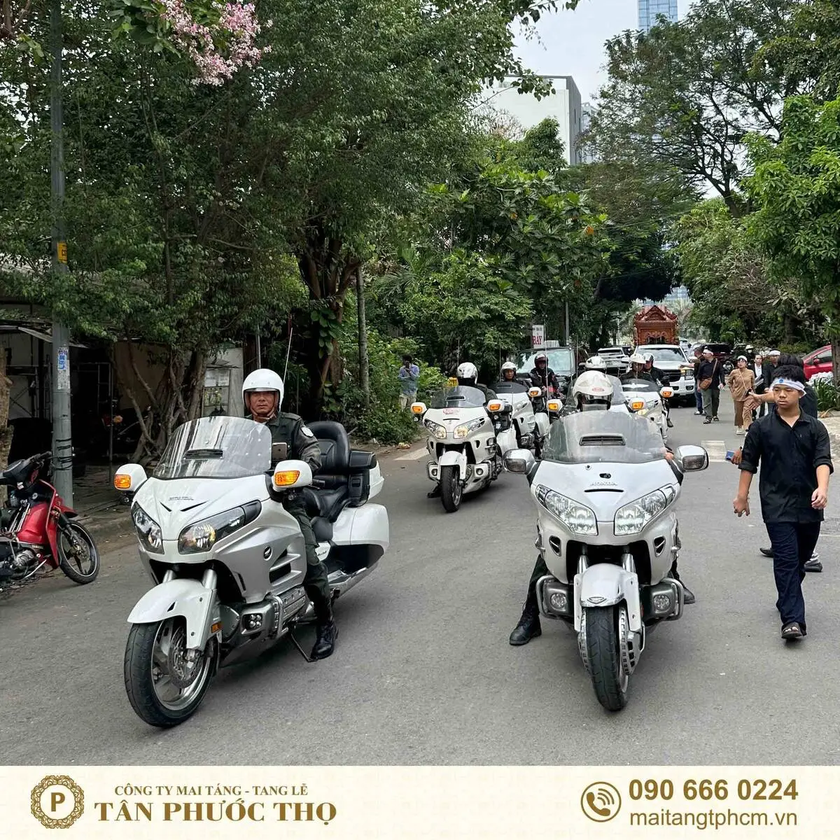 xe đoàn mô tô phục vụ tang lễ trong gói tang lễ trọn gói