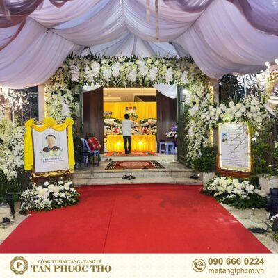 trang trí hoa tang lễ gói an táng báo ân