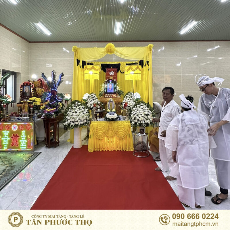 Linh đường tang lễ phật giáo dịch vụ mai táng trọn gói tang lễ trọn gói tại nhà tang lễ chùa Huê Nghiêm Thủ Đức