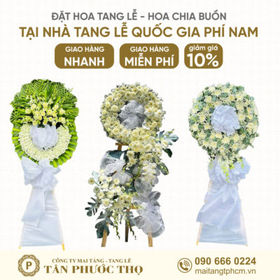 Hoa Tang Lễ tại Nhà Tang Lễ Quốc Gia Phía Nam và nhà tang lễ bộ quốc phòng