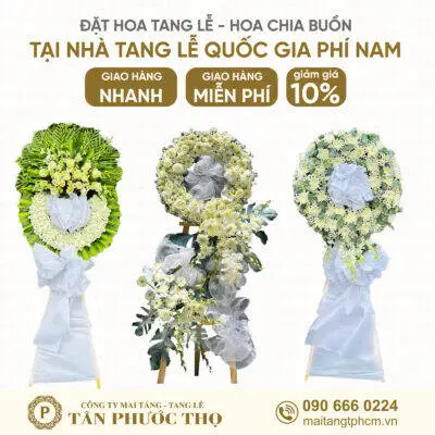 Hoa Tang Lễ tại Nhà Tang Lễ Quốc Gia Phía Nam và nhà tang lễ bộ quốc phòng