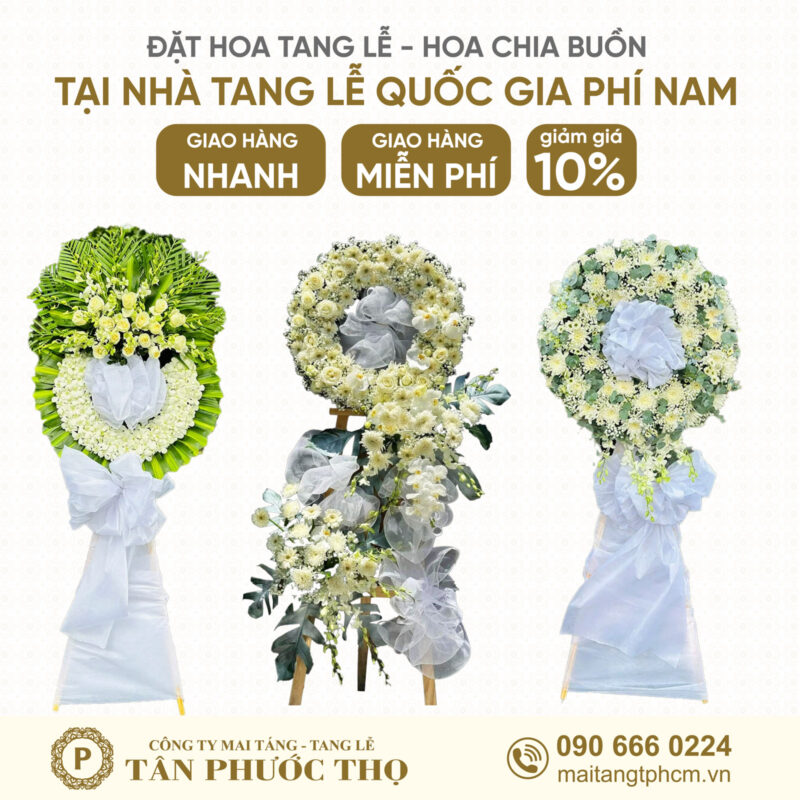 Hoa Tang Lễ tại Nhà Tang Lễ Quốc Gia Phía Nam và nhà tang lễ bộ quốc phòng