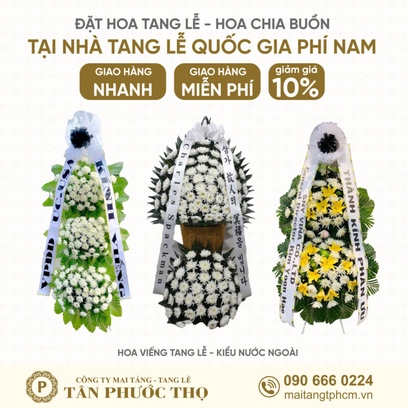 Hoa Tang Lễ tại Nhà Tang Lễ Quốc Gia Phía Nam và nhà tang lễ bộ quốc phòng kiểu hàn quốc