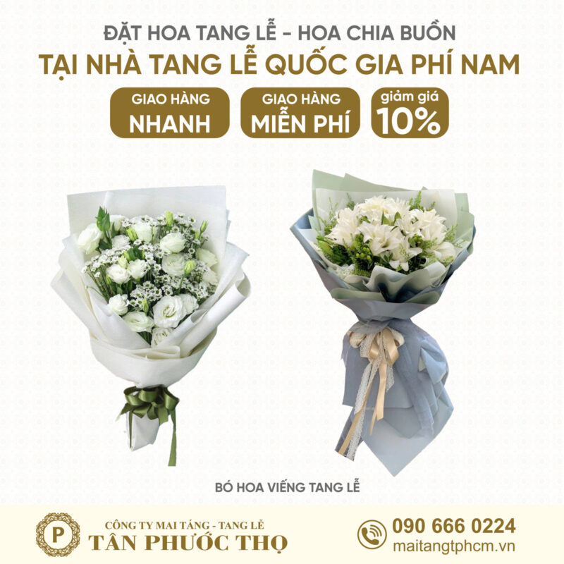 bó Hoa Tang Lễ tại Nhà Tang Lễ Quốc Gia Phía Nam và nhà tang lễ bộ quốc phòng