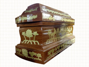 quan tài hỏa táng lớn sen chạm vàng