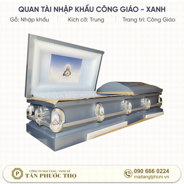 Quan tài nhập khẩu công giáo xanh