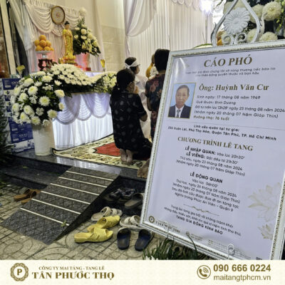 cáo phó gói tang lễ mai táng trang trọng