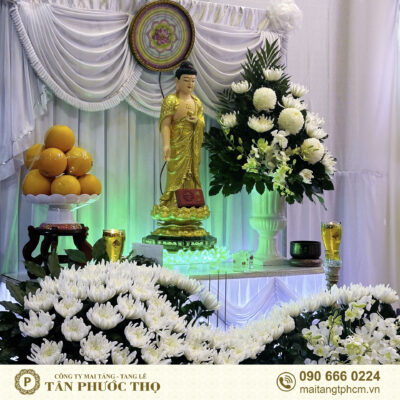 trang trí bàn phật tang lễ phật giáo