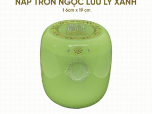 Hũ Cốt Ngọc Lưu Ly Xanh Nắp Tròn