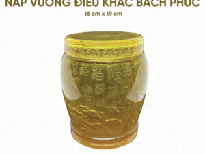 Hũ Cốt Cao Cấp Điêu Khắc Bách Phúc Nắp Vuông