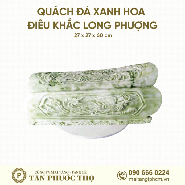 Quách Đá Hoa Xanh Điêu Khắc