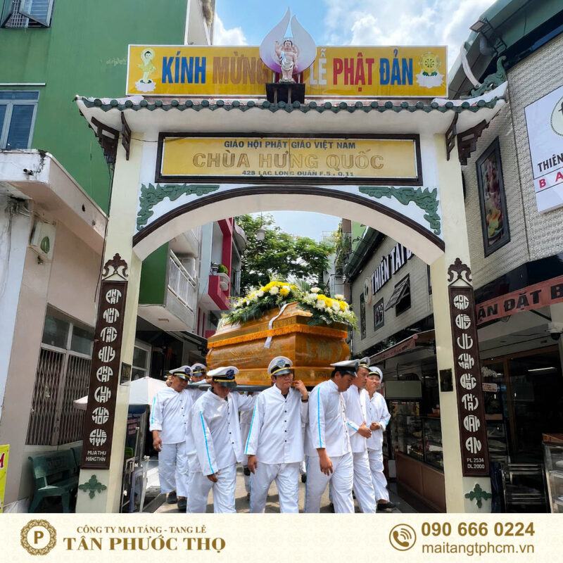 lễ di quan tại Nhà tang lễ chùa Hưng Quốc