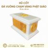 Hũ cốt đá vuông chạm vàng phật giáo tang lễ phật giáo dịch vụ mai táng trọn gói tang lễ trọn gói
