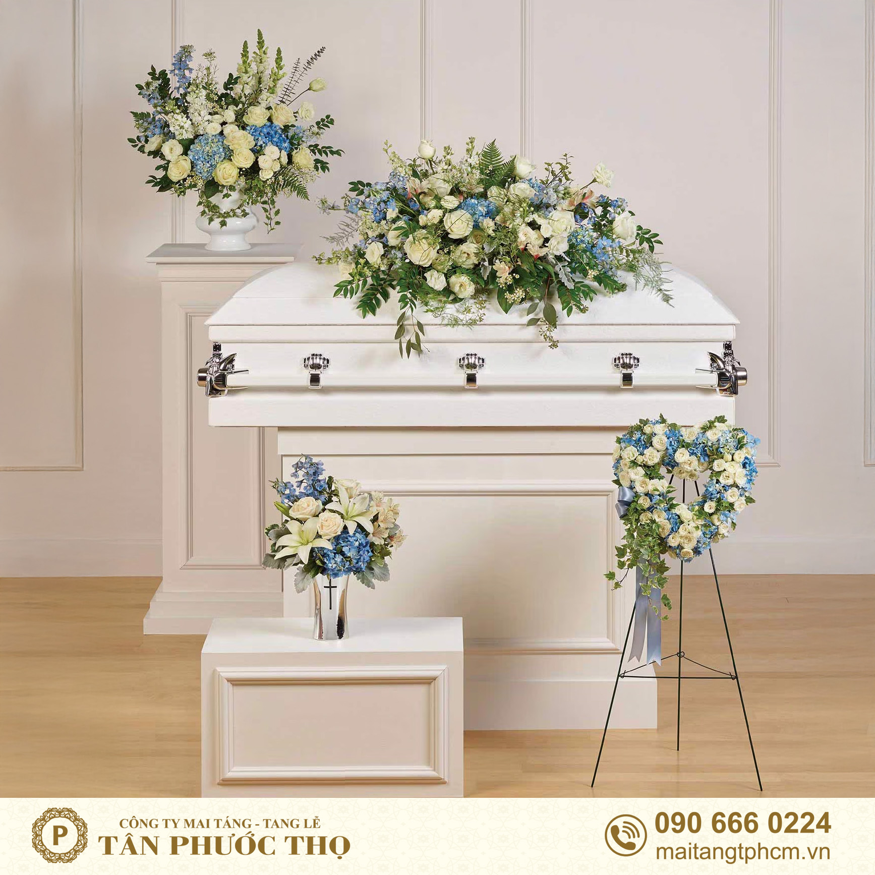 Quan tài phong cách hiện đại trang trí theo tiểu tang lễ hiện đại của dịch vụ mai táng và tang lễ