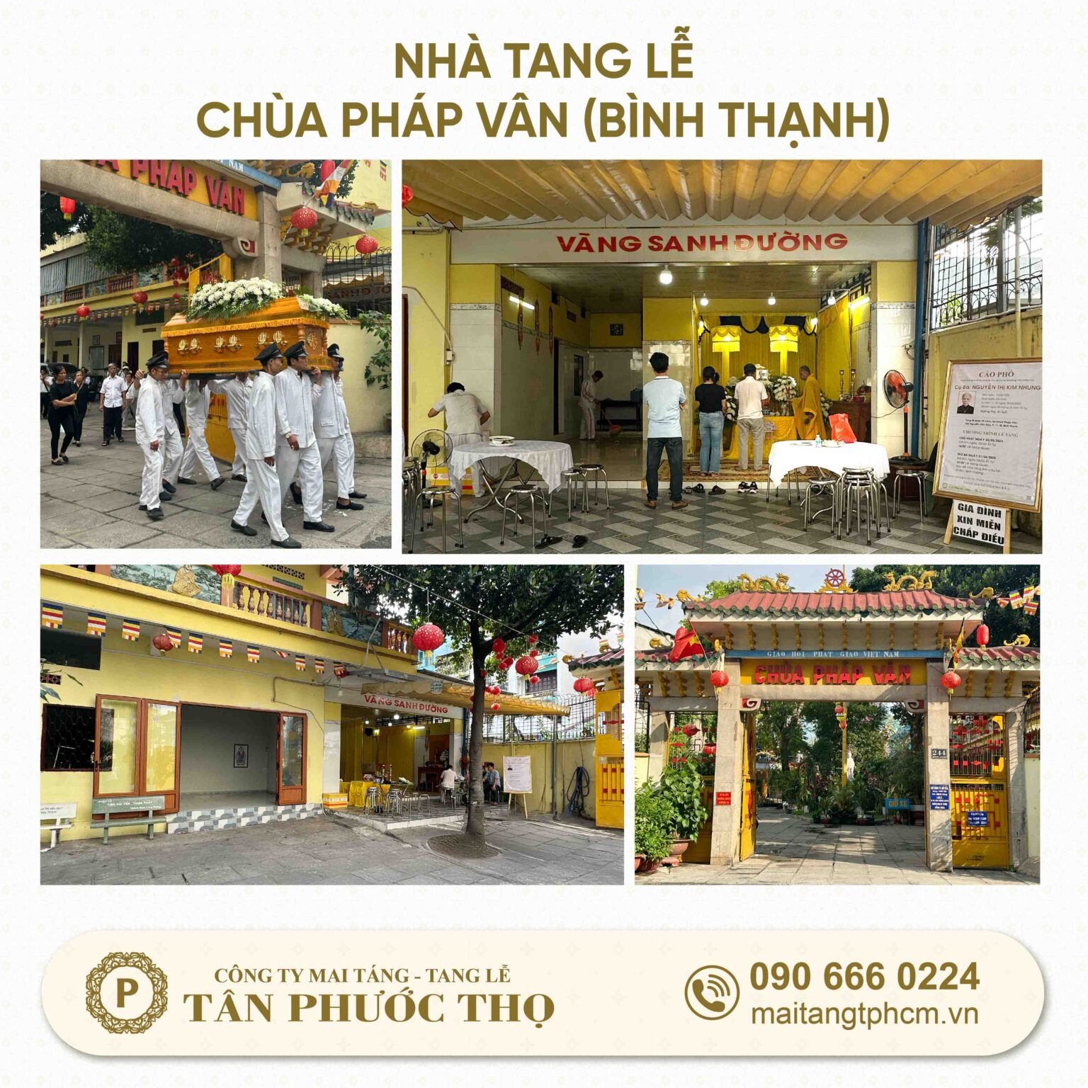 Nhà tang lễ chùa pháp vân bình thạnh là nơi tổ chức dịch vụ mai táng trọn gói và tổ chức tang lễ trọn gói
