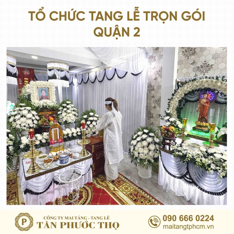linh đường trang trọng trong gói tang lễ trọn gói Quận 2