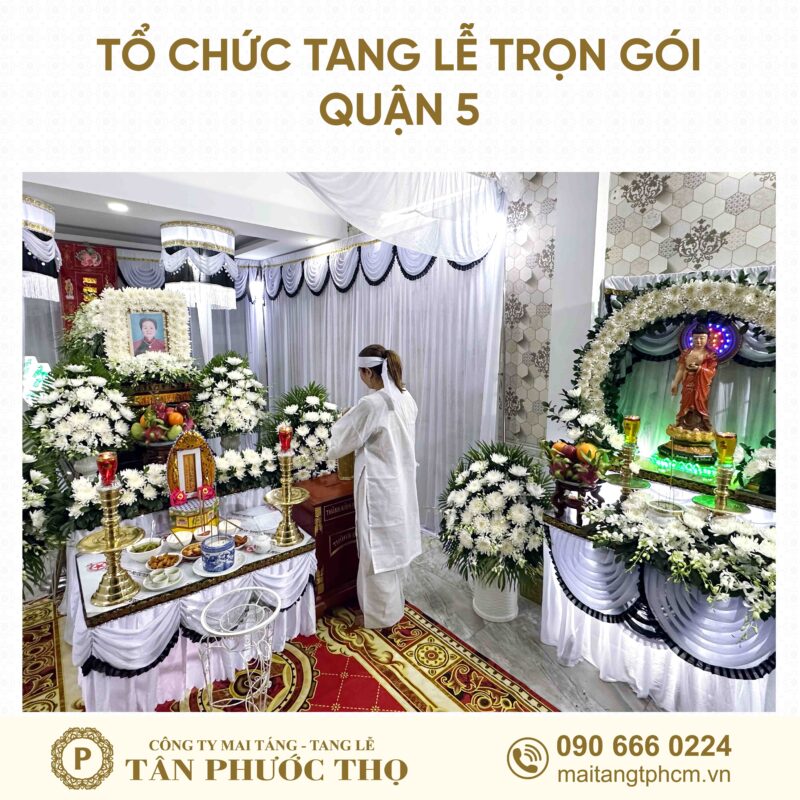 linh đường trang trọng trong gói tang lễ trọn gói Quận 5