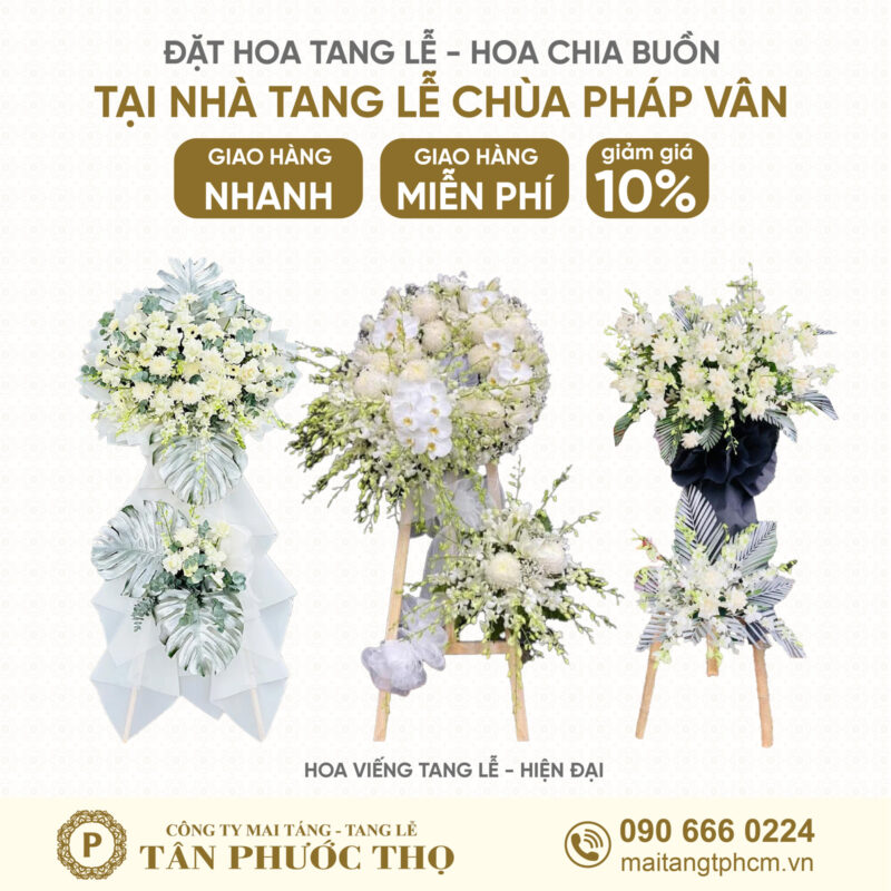 Hoa Tang Lễ tại Nhà Tang Lễ Chùa Pháp Vân theo phong cách tang lễ hiện đại