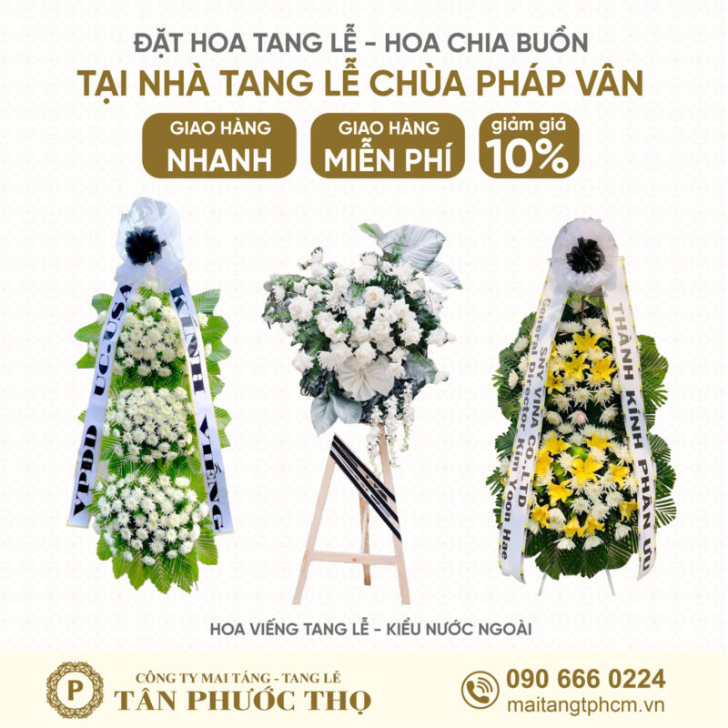 Hoa Tang Lễ tại Nhà Tang Lễ Chùa Pháp Vân kiểu nước ngoài và hàn quốc