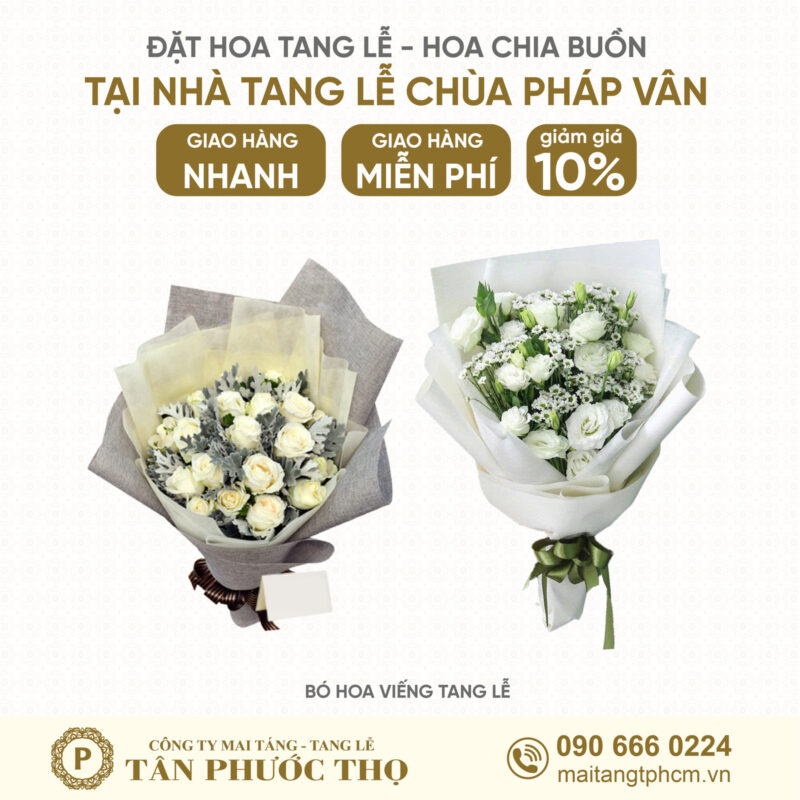 Bó Hoa Tang Lễ tại Nhà Tang Lễ Chùa Pháp Vân
