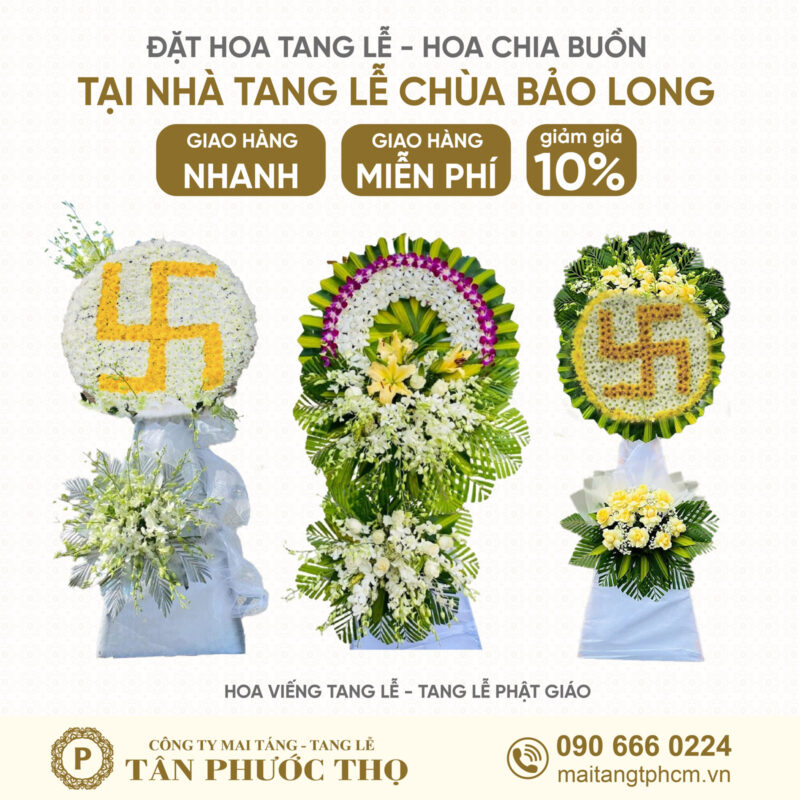 Hoa Tang Lễ tại Nhà Tang Lễ Chùa Bảo Long theo phong cách tang lễ phật giáo