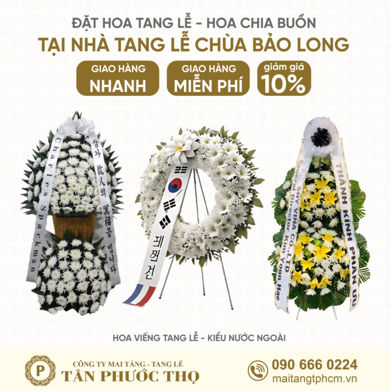 Hoa Tang Lễ tại Nhà Tang Lễ Chùa Bảo Long kiểu hàn quốc và nước ngoài