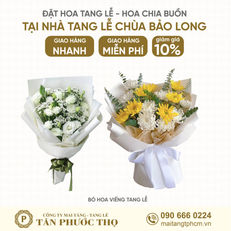 Bó Hoa Tang Lễ tại Nhà Tang Lễ Chùa Bảo Long