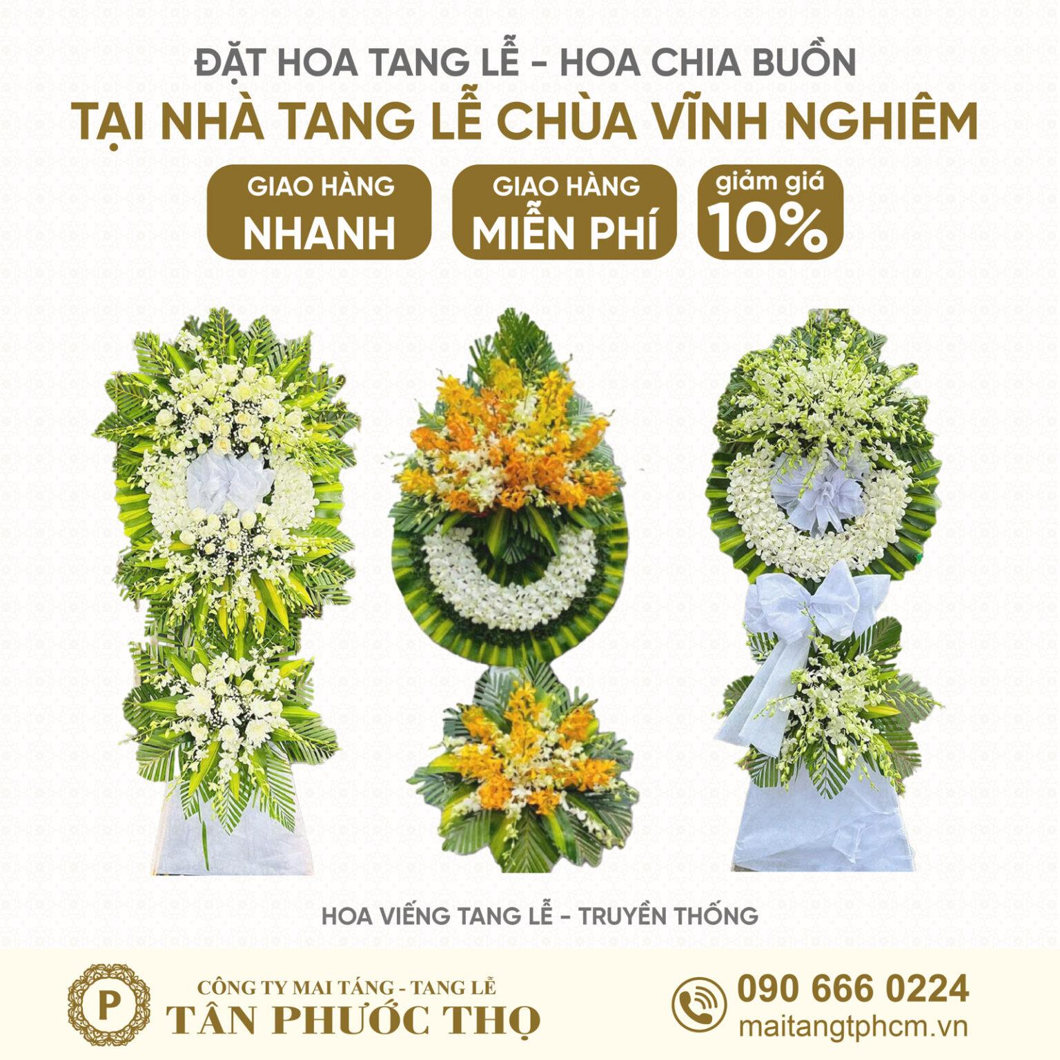Hoa Tang Lễ tại Nhà Tang Lễ Chùa Vĩnh Nghiêm theo phong cách tang lễ truyền thống