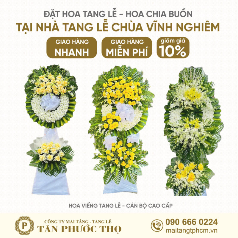 Hoa Tang Lễ tại Nhà Tang Lễ Chùa Vĩnh Nghiêm theo nghi thức cán bộ cao cấp