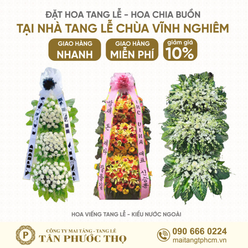 Hoa Tang Lễ tại Nhà Tang Lễ Chùa Vĩnh Nghiêm theo kiểu hàn quốc và kiểu nước ngoài