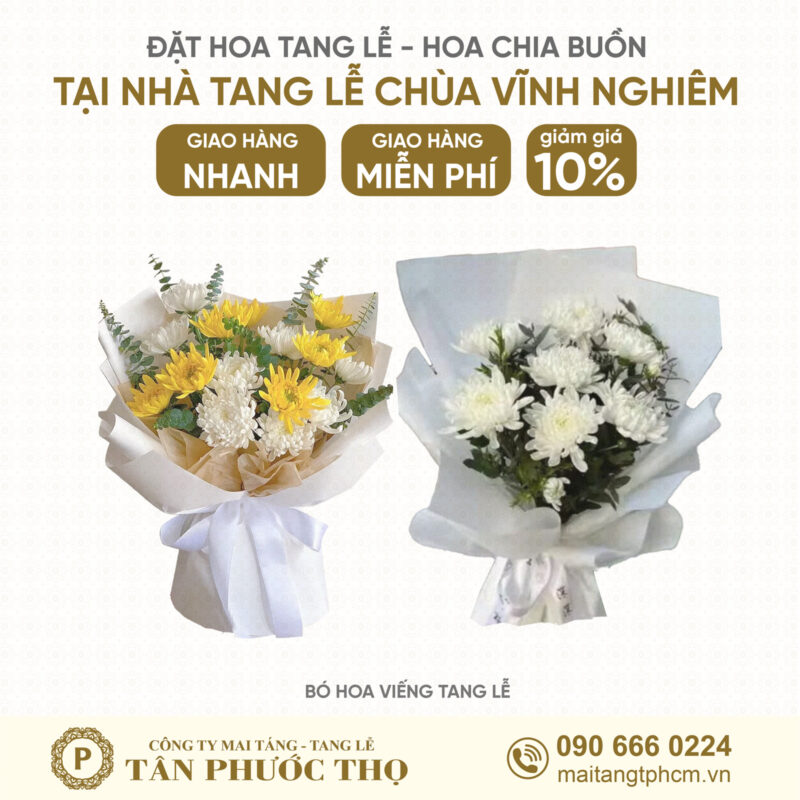Bó Hoa Tang Lễ tại Nhà Tang Lễ Chùa Vĩnh Nghiêm