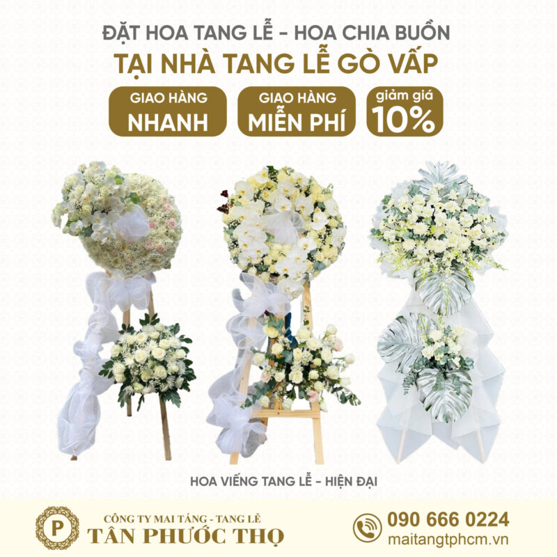 Hoa tang lễ tại nhà tang lễ gò vấp theo phong cách tang lễ hiện đại