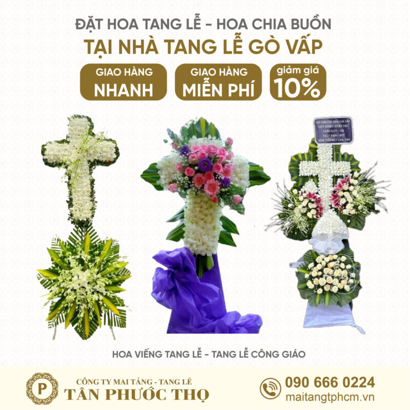 Hoa tang lễ tại nhà tang lễ gò vấp theo nghi thức tang lễ công giáo