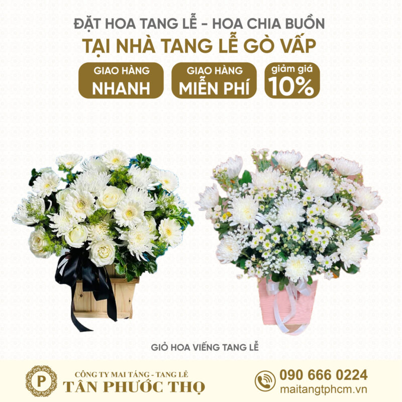 Giỏ Hoa tang lễ tại nhà tang lễ gò vấp