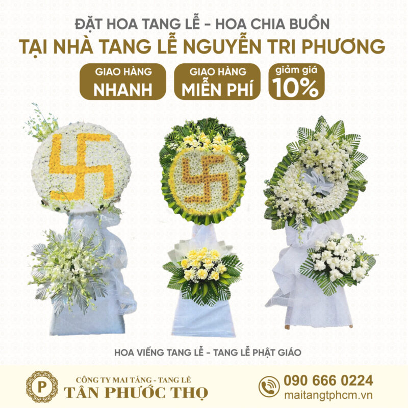 Hoa Tang Lễ tại Nhà Tang Lễ Nguyễn Tri Phương theo nghi thức tang lễ phật giáo