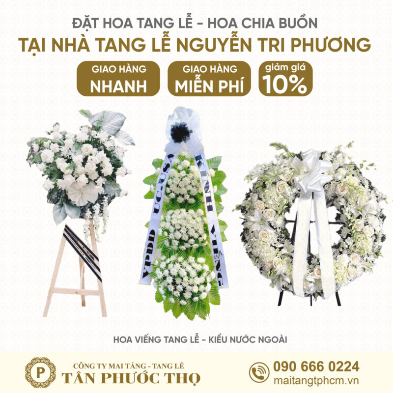 Hoa Tang Lễ tại Nhà Tang Lễ Nguyễn Tri Phương theo kiểu hàn quốc và kiểu nước ngoài