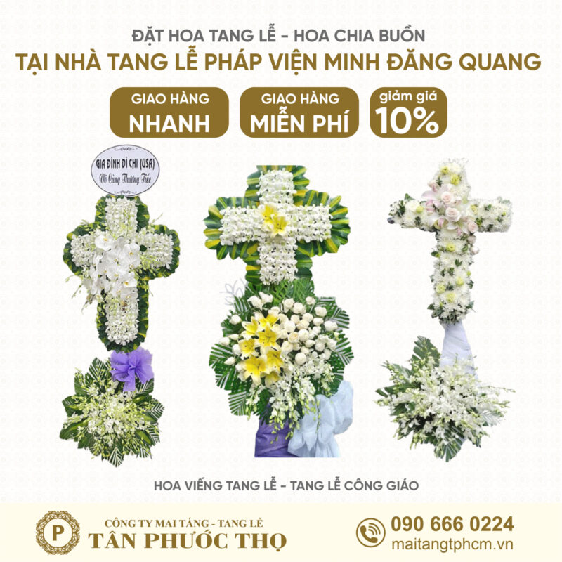 Hoa Tang Lễ tại Nhà Tang Lễ Pháp Viện Minh Đăng Quang theo nghi thức tang lễ công giáo