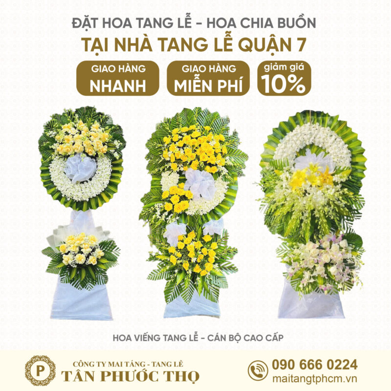 Hoa Tang Lễ tại Nhà Tang Lễ Quận 7 theo nghi thức tang lễ cán bộ cấp cao