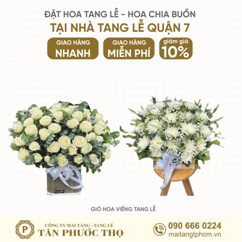 Giỏ Hoa Tang Lễ tại Nhà Tang Lễ Quận 7