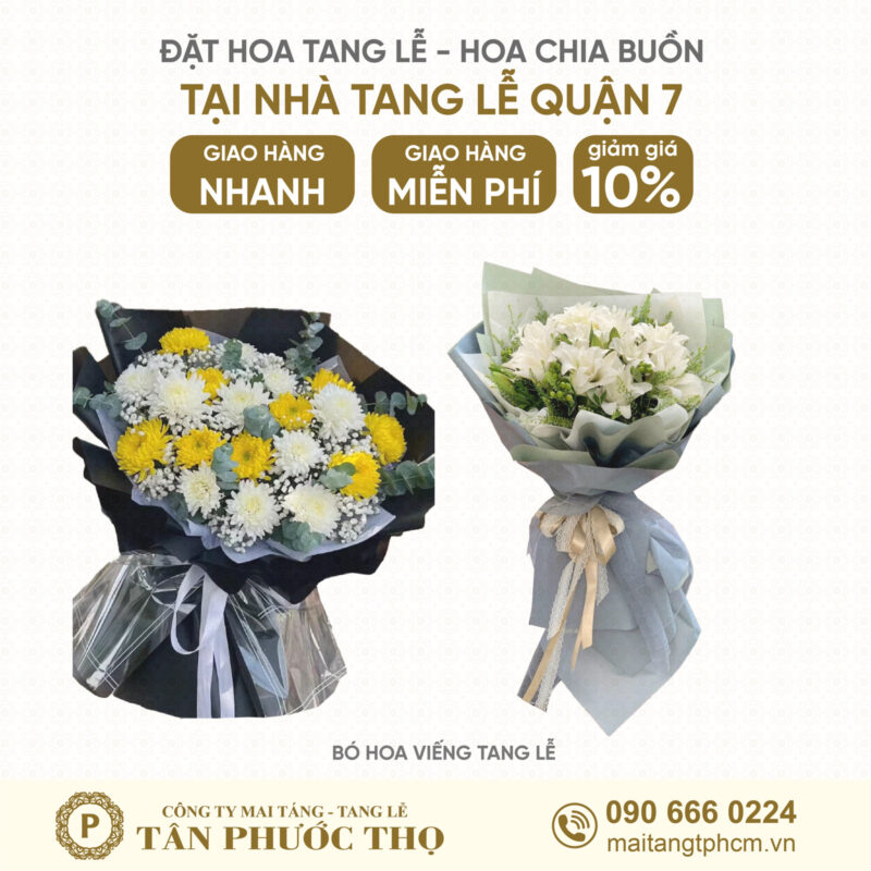 Bó Hoa Tang Lễ tại Nhà Tang Lễ Quận 7