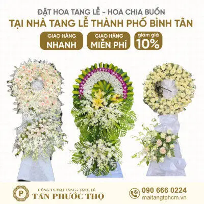 Hoa Tang Lễ tại Nhà Tang Lễ Thành Phố Bình Tân cho dịch vụ mai táng trọn gói và tổ chức tang lễ trọn gói