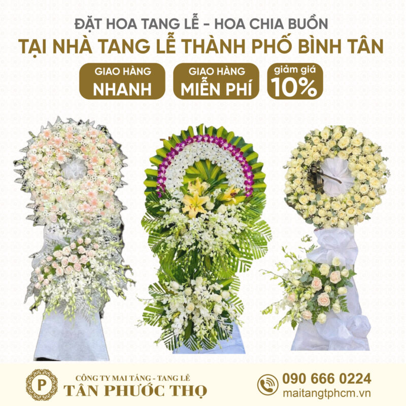 Hoa Tang Lễ tại Nhà Tang Lễ Thành Phố Bình Tân cho dịch vụ mai táng trọn gói và tổ chức tang lễ trọn gói