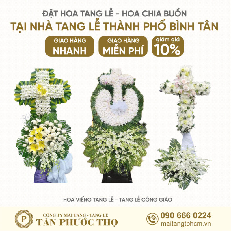Hoa Tang Lễ tại Nhà Tang Lễ Thành Phố Bình Tân theo nghi thức tang lễ công giáo