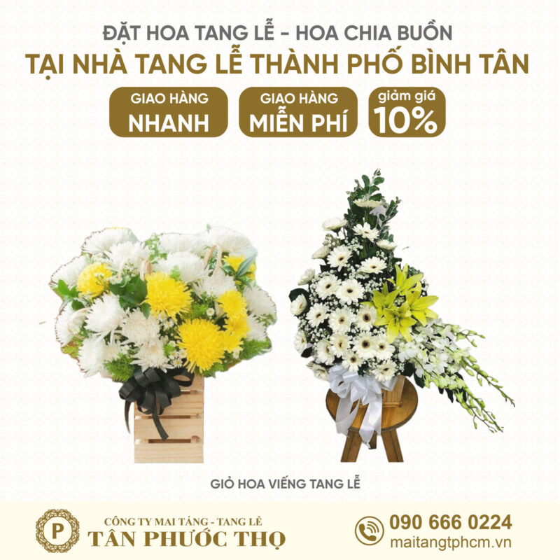 Giỏ Hoa Tang Lễ tại Nhà Tang Lễ Thành Phố Bình Tân