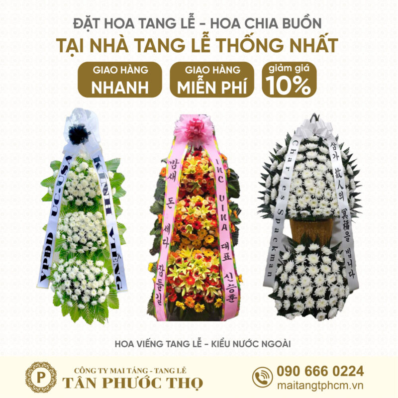 hoa tang lễ tại Nhà Tang Lễ Thống Nhất theo kiểu hàn quốc và nước ngoài