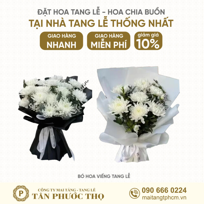 Bó hoa tang lễ tại Nhà Tang Lễ Thống Nhất