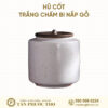 Hũ cốt gốm trắng chấm bi